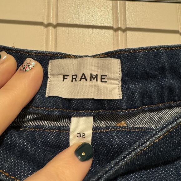 Anthropologie Frame Adele Blue Sailor Snap Flare Jeans Size 32 - Picture 5 of 7